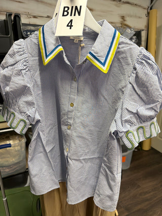 Ocean Walk Striped Blouse