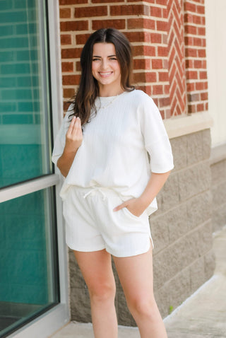 Going Back Textured Shorts