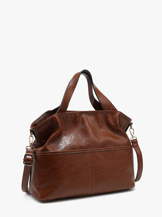 Isabella Glossy Expandable Satchel: Black - Shop Rust & Ruffles