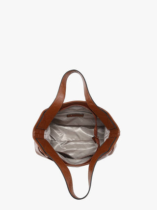 Isabella Glossy Expandable Satchel: Brown - Shop Rust & Ruffles