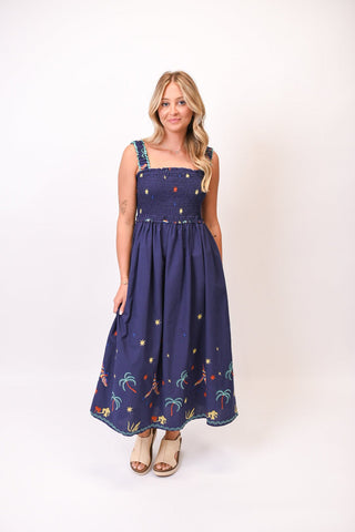 Island Stitch Midi Sundress - Shop Rust & Ruffles