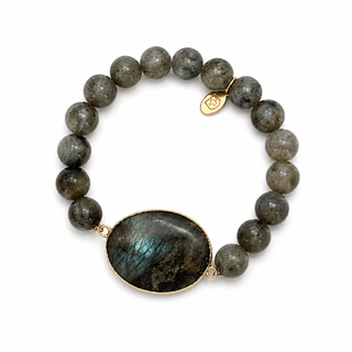 Labradorite Stone Focal Bracelet - Shop Rust & Ruffles