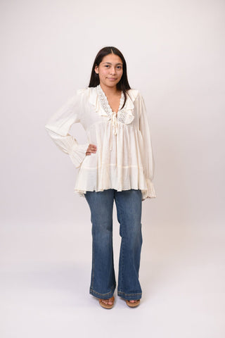 Lace Ballad Tunic in Cream - Shop Rust & Ruffles