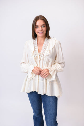 Lace Ballad Tunic in Cream - Shop Rust & Ruffles