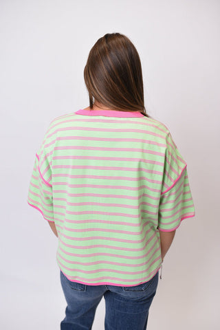 Laid Back Stripe Top in Mint - Shop Rust & Ruffles