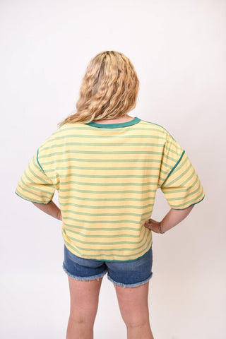Laid Back Stripe Top in Yellow - Shop Rust & Ruffles