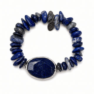 Lapis Chip Stone Focal Bracelet - Shop Rust & Ruffles