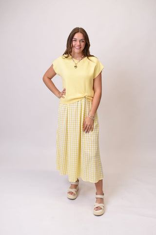 Layer Up Midi Dress in Lemon - Shop Rust & Ruffles