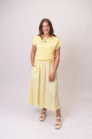 Layer Up Midi Dress in Lemon - Shop Rust & Ruffles