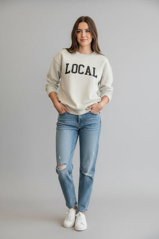 Local Graphic Sweatshirt in White Dove - Shop Rust & Ruffles
