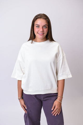 Lunch Break Pullover in Cream - Shop Rust & Ruffles