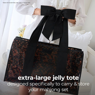 Mahjong Case Mate Jelly Tote - Tortoiseshell Bow - Shop Rust & Ruffles