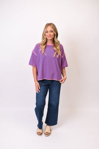Market Day Tee in Pink/Blue - Shop Rust & Ruffles