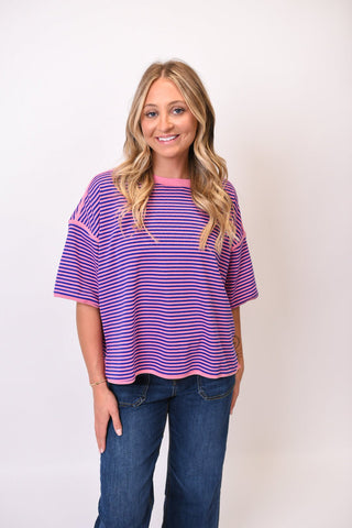 Market Day Tee in Pink/Blue - Shop Rust & Ruffles