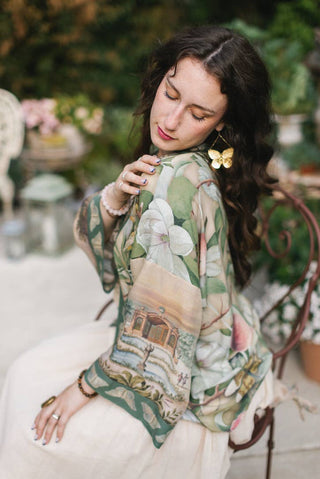 Market of Stars Fleur de Soleil Cropped Kimono - Shop Rust & Ruffles