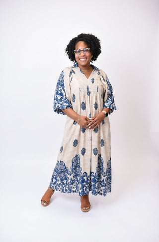 Medallion Border Midi Dress in Curvy - Shop Rust & Ruffles