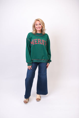 Merry Mock Neck Pullover in Green - Shop Rust & Ruffles