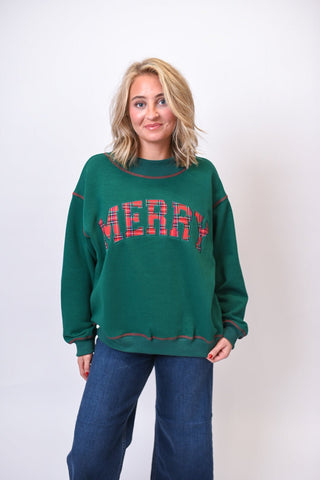 Merry Mock Neck Pullover in Green - Shop Rust & Ruffles