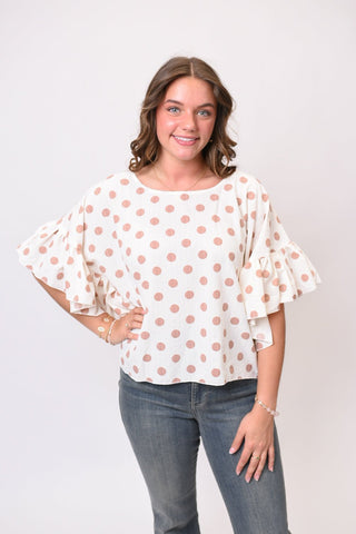 Midday Stroll Polka Dot Blouse - Shop Rust & Ruffles