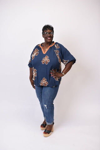 Midnight Bloom Blouse - Shop Rust & Ruffles