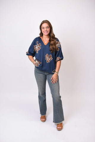 Midnight Bloom Blouse - Shop Rust & Ruffles