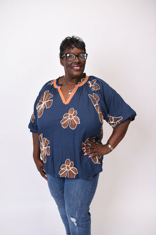 Midnight Bloom Blouse - Shop Rust & Ruffles