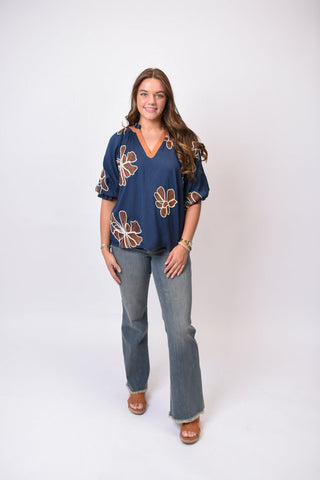 Midnight Bloom Blouse - Shop Rust & Ruffles