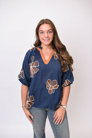 Midnight Bloom Blouse - Shop Rust & Ruffles