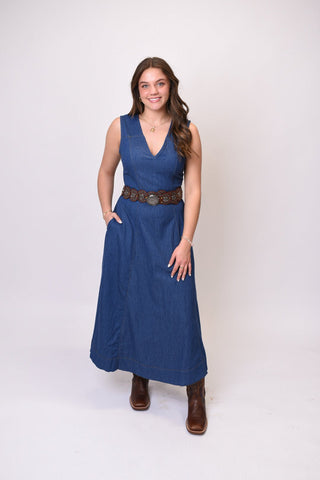 Midtown Denim Midi Dress - Shop Rust & Ruffles