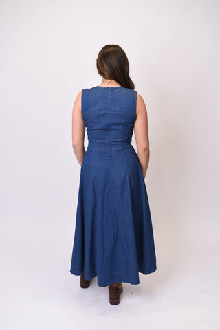 Midtown Denim Midi Dress - Shop Rust & Ruffles
