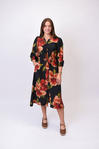 Moody Blooms Midi Dress - Shop Rust & Ruffles