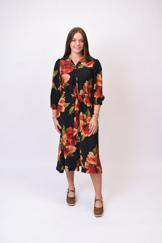 Moody Blooms Midi Dress - Shop Rust & Ruffles