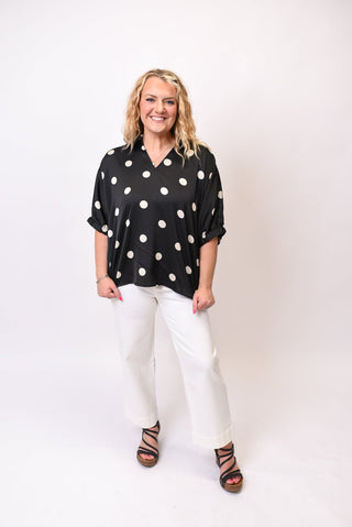 Moonlit Polka Dot Blouse - Shop Rust & Ruffles