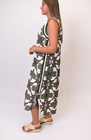Mosaic Sun Midi Dress in Olive - Shop Rust & Ruffles