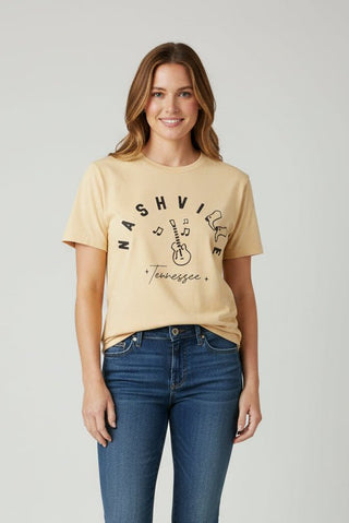 Nashville Boots Graphic Tee in Golden - Shop Rust & Ruffles