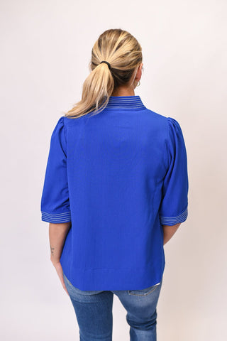 Nautical Trim Blouse in Blue - Shop Rust & Ruffles