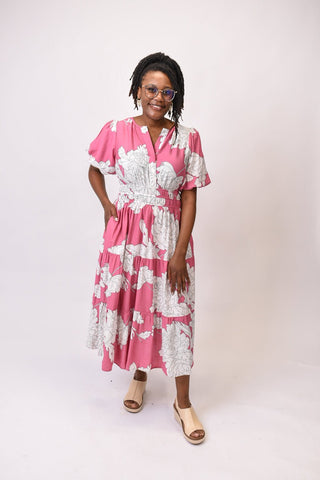 New Beginnings Midi Dress in Pink - Shop Rust & Ruffles