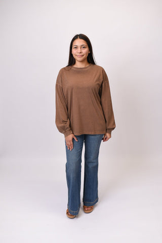 Old Mill Long Sleeve Tee in Brown - Shop Rust & Ruffles