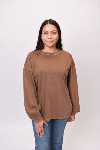 Old Mill Long Sleeve Tee in Brown - Shop Rust & Ruffles