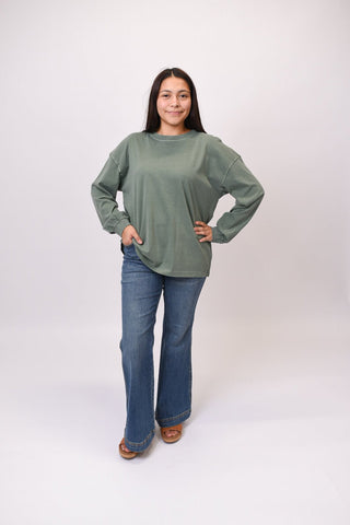 Old Mill Long Sleeve Tee in Green - Shop Rust & Ruffles