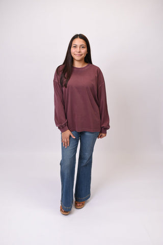 Old Mill Long Sleeve Tee in Maroon - Shop Rust & Ruffles
