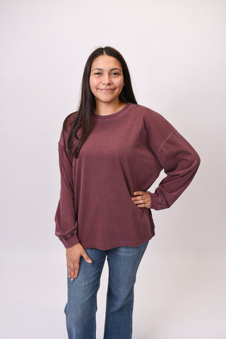 Old Mill Long Sleeve Tee in Maroon - Shop Rust & Ruffles