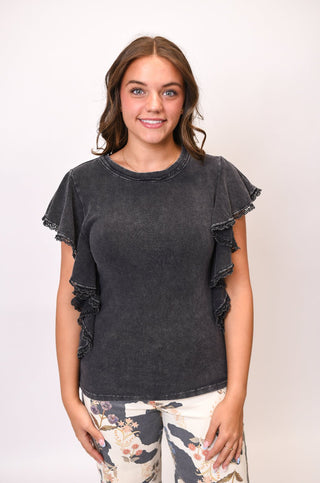 Old Soul Ruffle Sleeve Tee - Shop Rust & Ruffles