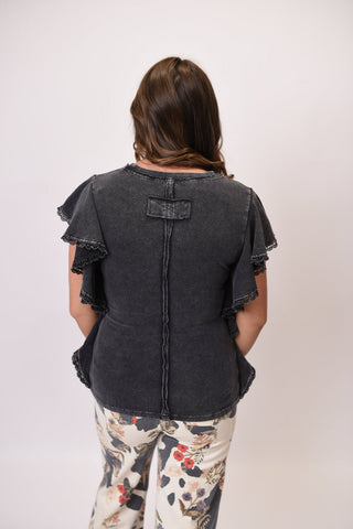 Old Soul Ruffle Sleeve Tee - Shop Rust & Ruffles