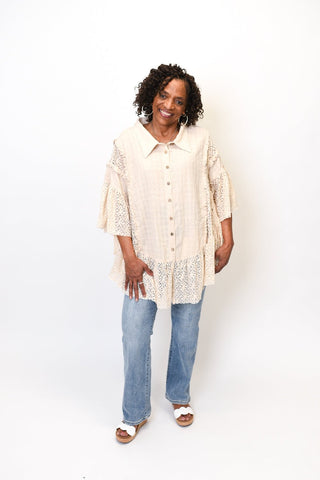 Oli & Hali Lace Frolic Blouse in Natural - Shop Rust & Ruffles