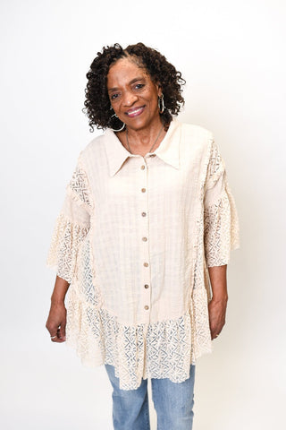 Oli & Hali Lace Frolic Blouse in Natural - Shop Rust & Ruffles