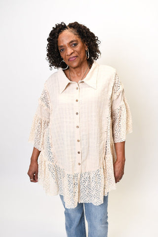 Oli & Hali Lace Frolic Blouse in Natural - Shop Rust & Ruffles