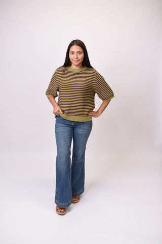 Olive Branch Short Sleeve Sweater - Shop Rust & Ruffles