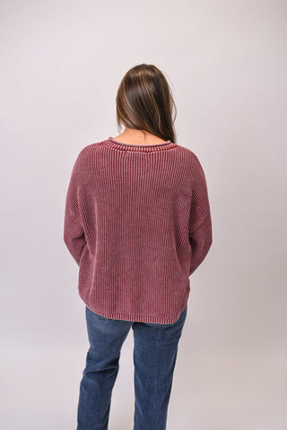 On Repeat Pullover in Burgundy - Shop Rust & Ruffles
