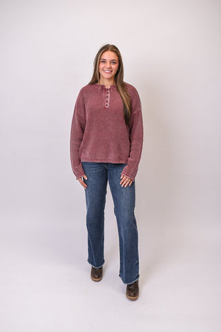 On Repeat Pullover in Burgundy - Shop Rust & Ruffles